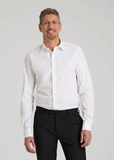 American Tall Discount | Oskar Easy Care Dress Shirt for Tall Men in Bright White