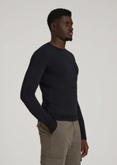 American Tall Sale | The Essential Slim Fit Long Sleeve Tee for Tall Men in Black