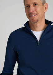 American Tall Online | Everyday Quarter-Zip Sweater for Tall Men in Patriot Blue