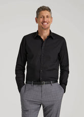 American Tall Sale | Oskar Easy Care Dress Shirt for Tall Men in Black