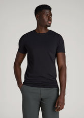 American Tall Outlet | The Essential Modern Fit Crewneck Tee for Tall Men in Black
