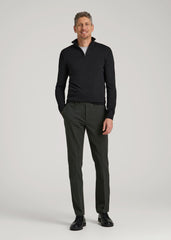American Tall Online Shop | Everyday Quarter-Zip Sweater for Tall Men in Black