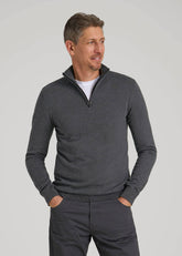 American Tall Online | Everyday Quarter-Zip Sweater for Tall Men in Charcoal Mix