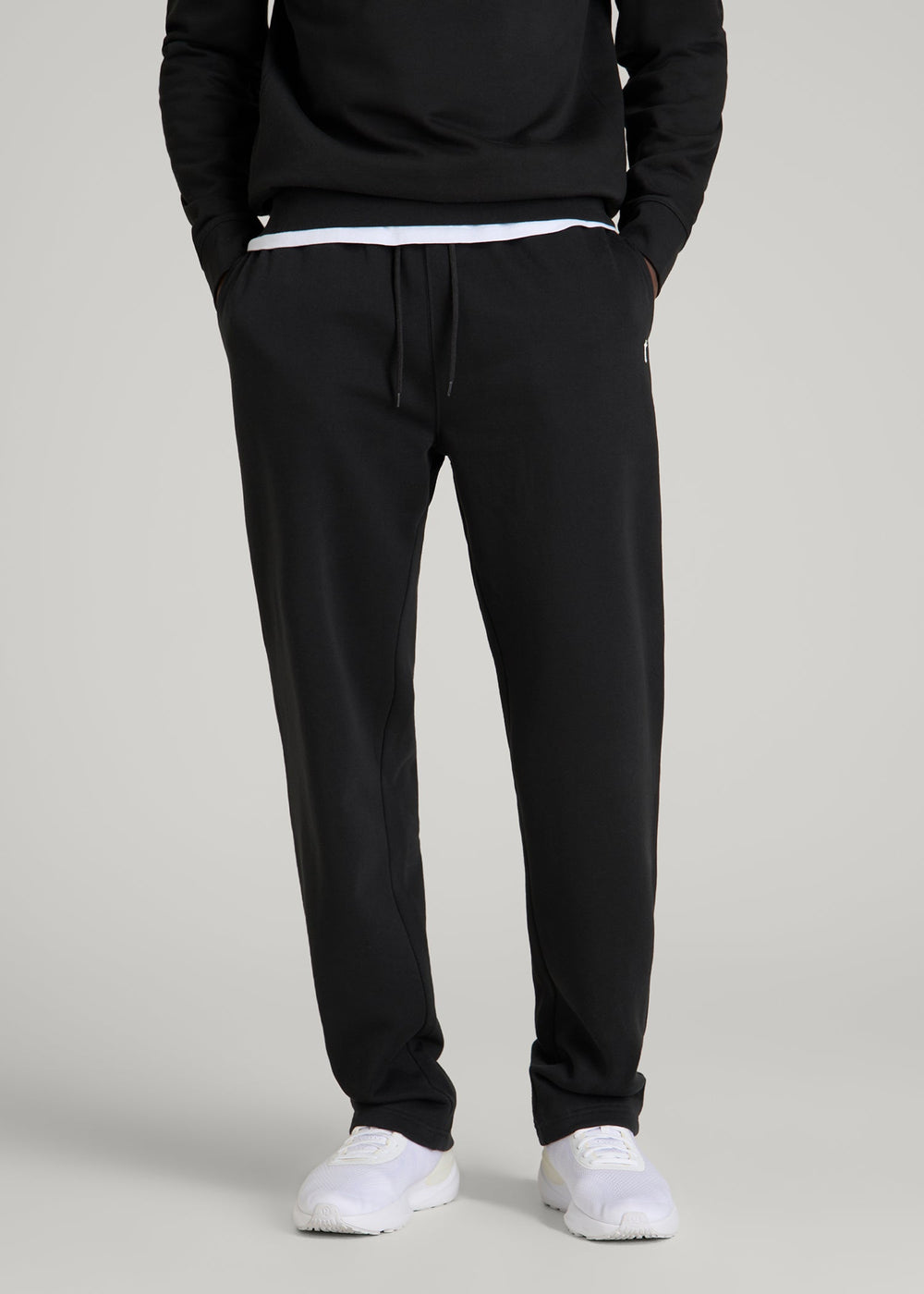 American Tall Discount | Core Motion Fleece Straight Leg Sweatpants for Tall Men in Black