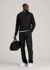 American Tall Discount | Core Motion Fleece Straight Leg Sweatpants for Tall Men in Black