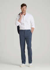 American Tall Outlet | Flex Tech Suit Pants for Tall Men in Medium Blue Nailhead