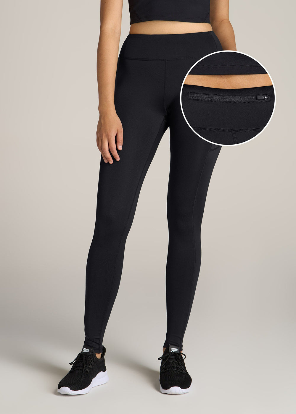 American Tall Outlet | Active Leggings with Pockets for Tall Women in Black