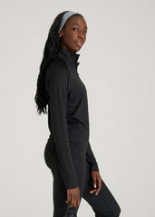American Tall Online | Long Sleeve Quarter-Zip Pullover for Tall Women in Black