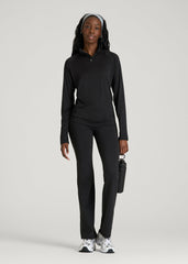 American Tall Online | Long Sleeve Quarter-Zip Pullover for Tall Women in Black