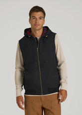 American Tall Discount | LJ&S Flannel-Lined Canvas Work Vest for Tall Men in Black