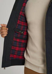American Tall Discount | LJ&S Flannel-Lined Canvas Work Vest for Tall Men in Black