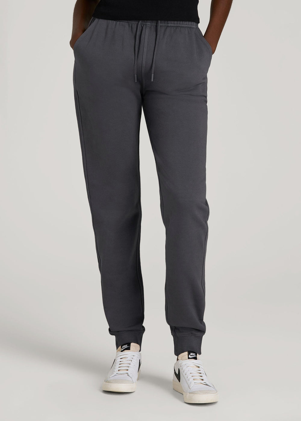 American Tall Online | Garment Dyed Joggers for Tall Women in Washed Charcoal Rinse