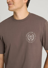 American Tall Online Shop | Crest Graphic Tee for Tall Men in Brown