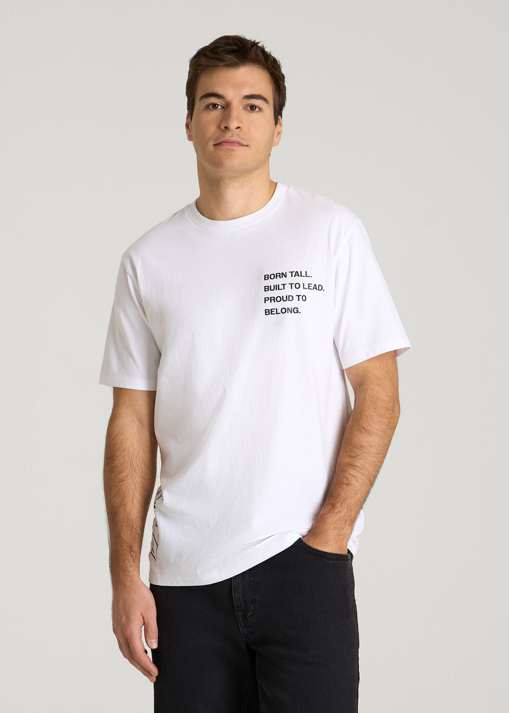 American Tall For Sale | Mission Graphic Tee for Tall Men in White