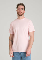 American Tall Outlet | Core Cotton Crewneck Tee for Tall Men in Barely Pink