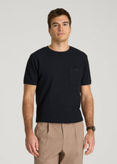 American Tall For Sale | Terry Cotton Pocket Tee for Tall Men in Black