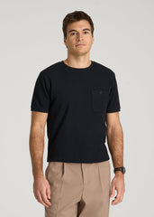American Tall For Sale | Terry Cotton Pocket Tee for Tall Men in Black