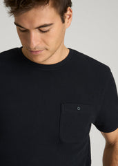 American Tall For Sale | Terry Cotton Pocket Tee for Tall Men in Black