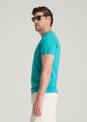 American Tall Online Shop | The Essential Modern Fit Crewneck Tee for Tall Men in Baltic Turquoise