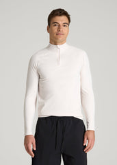 American Tall Sale | Quarter Zip Long Sleeves Rashguard for Tall Men in White Sand