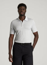 American Tall Outlet | Performance Vented Golf Polo for Tall Men in Silver Drop