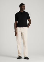 American Tall Online | Stretch Commuter Pleated Chinos for Tall Men in White Sand