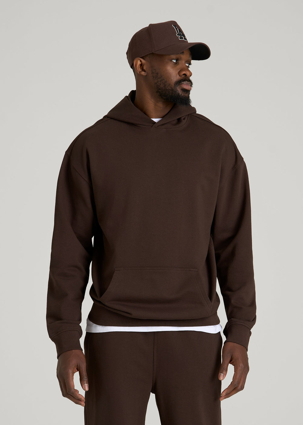 American Tall Online Shop | Everyday French Terry Popover Hoodie for Tall Men in Espresso