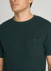 American Tall Online | Terry Cotton Pocket Tee for Tall Men in Emerald
