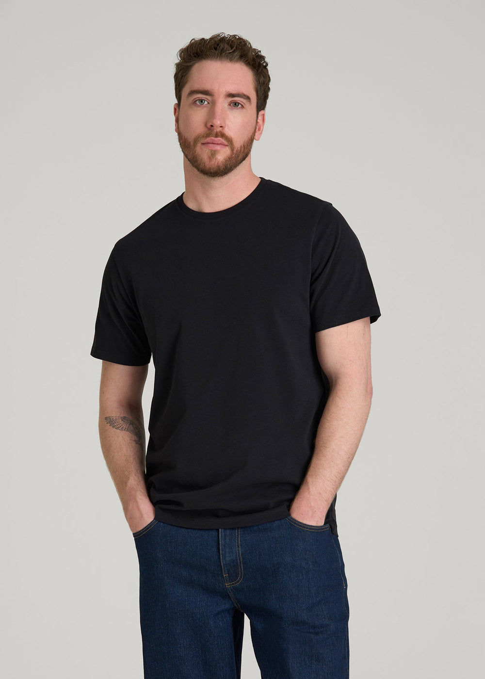 American Tall Online Shop | Core Cotton Crewneck Tee for Tall Men in Black