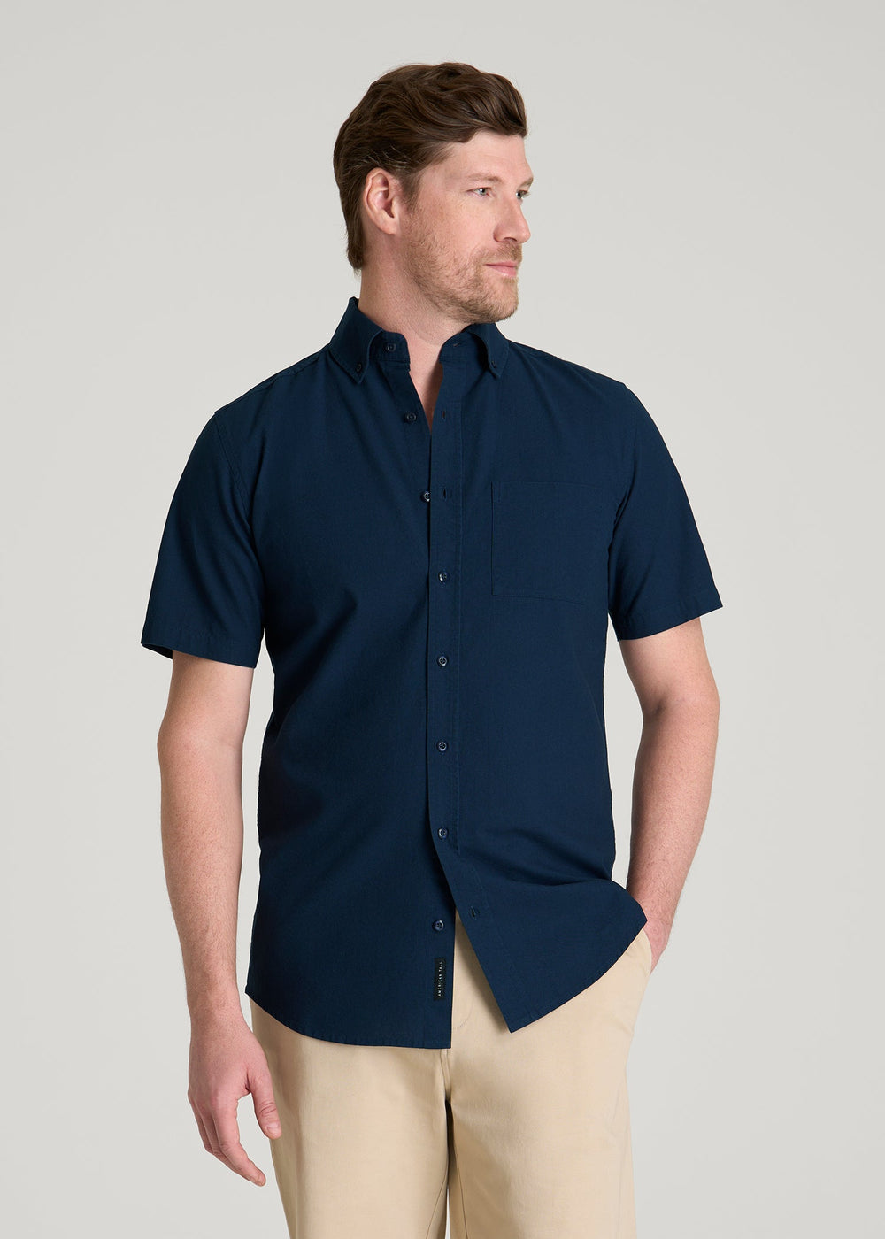 American Tall Discount | Short Sleeve Shirt for Tall Men in Navy Blue