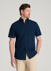 American Tall Discount | Short Sleeve Shirt for Tall Men in Navy Blue