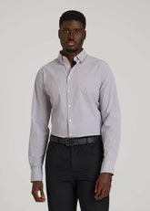 American Tall Discount | Traveler Stretch Dress Shirt in Grey Mini Plaid