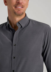 American Tall Online | Traveler Stretch Dress Shirt in Charcoal Micro Check