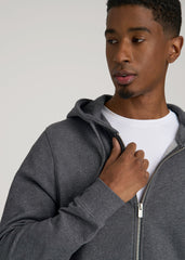 American Tall Discount | Wearever 2.0 French Terry Full-Zip Hoodie for Tall Men in Charcoal Mix