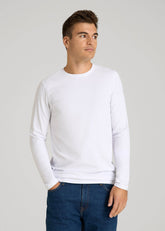 American Tall For Sale | The Essential Modern Fit Crewneck Long Sleeve Tee for Tall Men in White