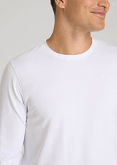 American Tall For Sale | The Essential Modern Fit Crewneck Long Sleeve Tee for Tall Men in White