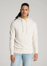 American Tall Discount | Sunwashed Slub Pullover Hoodie for Tall Men in Heathered Oatmeal