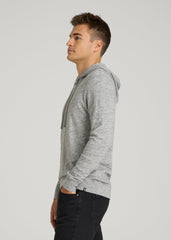 American Tall Online | Sunwashed Slub Pullover Hoodie for Tall Men in Heathered Grey