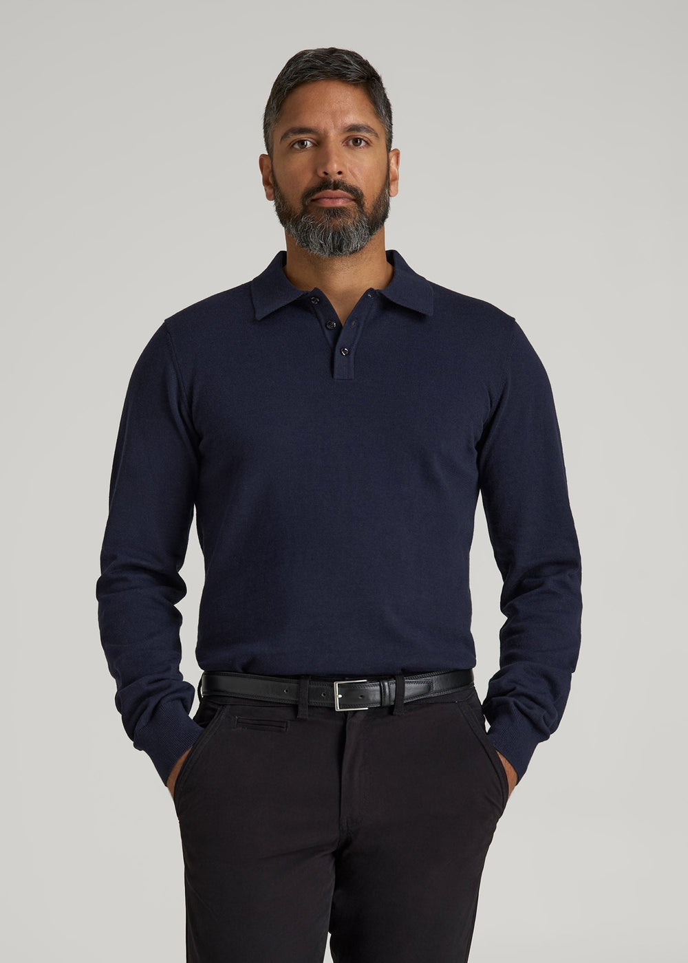 American Tall Sale | Polo Sweater for Tall Men in Evening Blue
