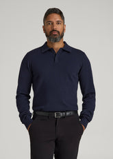 American Tall Sale | Polo Sweater for Tall Men in Evening Blue