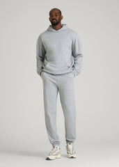American Tall Online Shop | Everyday French Terry Popover Hoodie for Tall Men in Grey Mix