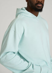 American Tall Sale | Everyday French Terry Popover Hoodie for Tall Men in Opal Blue