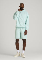American Tall Sale | Everyday French Terry Popover Hoodie for Tall Men in Opal Blue