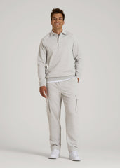 American Tall Online | Wearever Fleece Collared Sweatshirt for Tall Men in Grey Mix