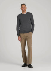 American Tall Online Shop | Everyday V-Neck Sweater for Tall Men in Charcoal Mix