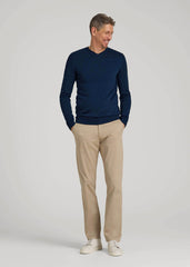 American Tall Discount | Everyday V-Neck Sweater for Tall Men in Patriot Blue