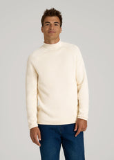 American Tall Online | Fisherman Knit Rolled Mock Neck Sweater for Tall Men in Natural