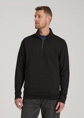 American Tall Online Shop | LJ&S Heavyweight Quarter-Zip Pullover for Tall Men in Vintage Black