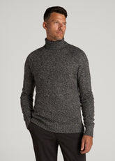 American Tall Online | Wool Blend Marled Turtleneck for Tall Men in Charcoal Multi