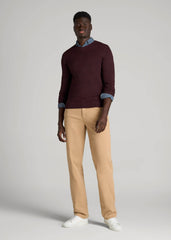American Tall Sale | Everyday V-Neck Sweater for Tall Men in Burgundy Mix